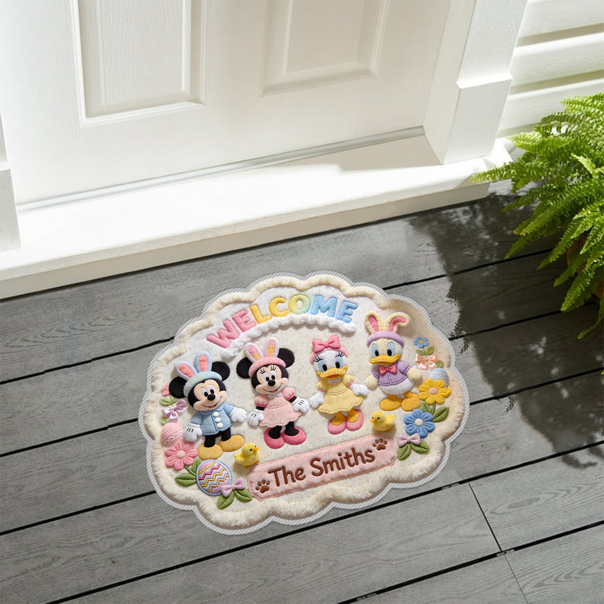 Easter's Day Magical Friends - Personalized Mouse Non-Slip Tufted Rug