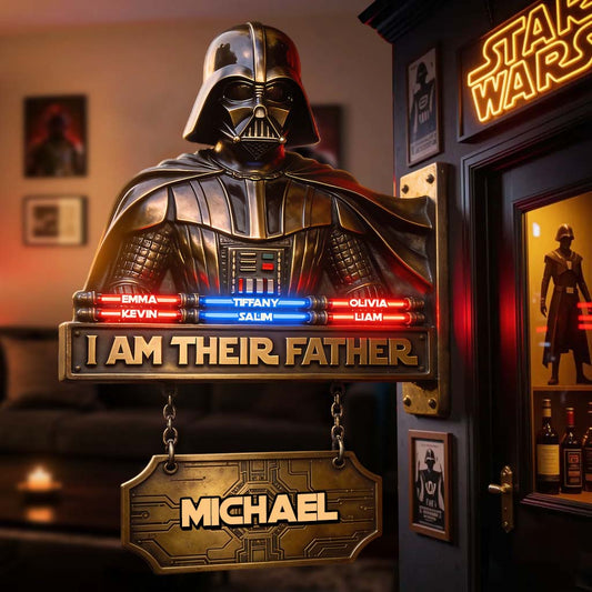 I Am Their Father - Personalized The Force Wooden Wall Mount Sign