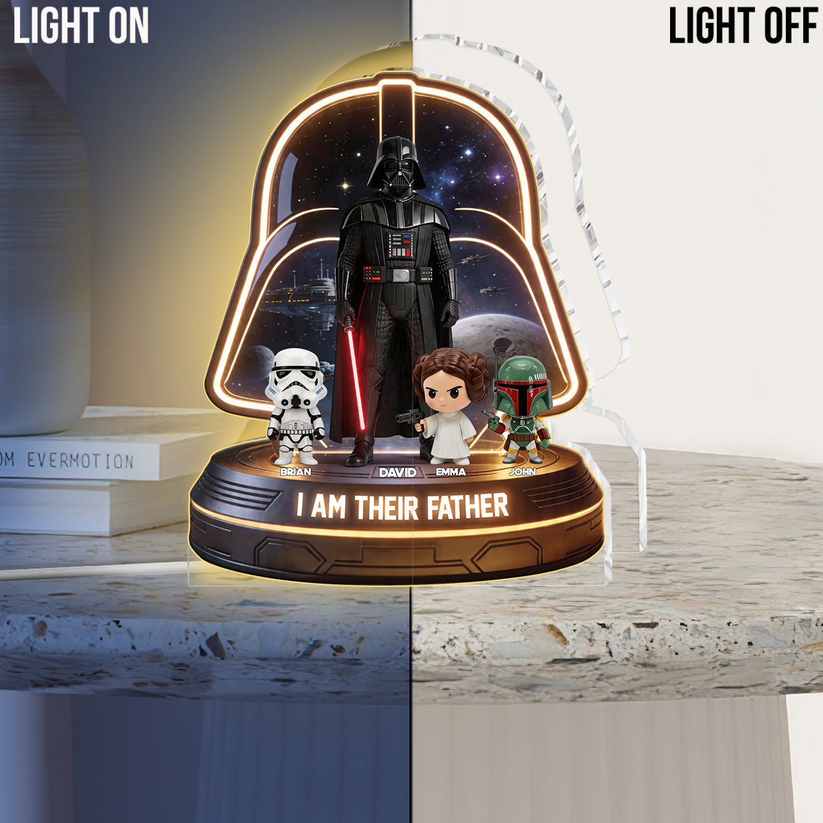 I Am Their Father - Personalized The Force Acrylic LED Night Light