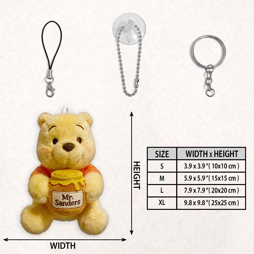 Honey Bear - Personalized Yellow Bear Plush Keychain