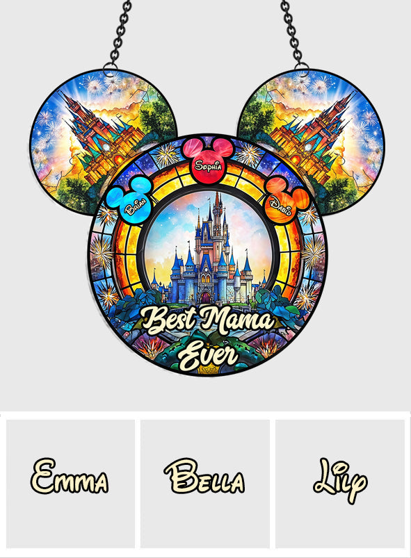 Best Grandma/ Mom Ever - Personalized Mouse Window Hanging Suncatcher Ornament