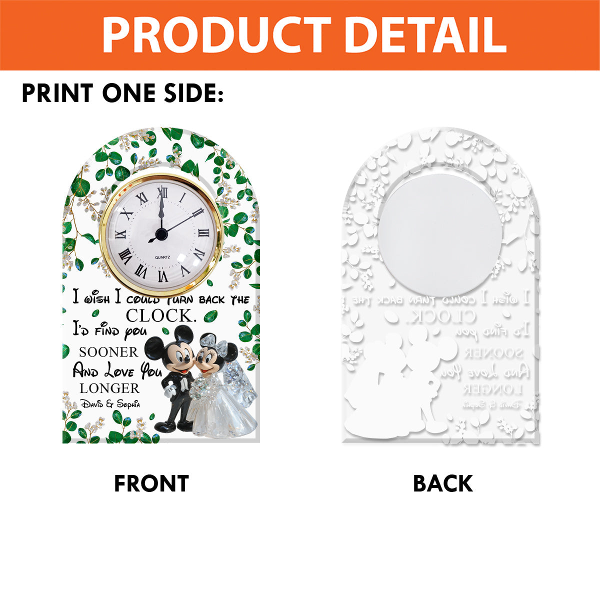 I Wish I Could Turn Back The Clock - Personalized Mouse Acrylic Clock Plaque