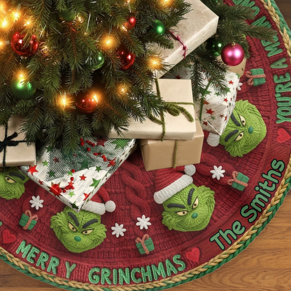 You're Mean One - Personalized Stole Christmas Shaped Tree Skirt
