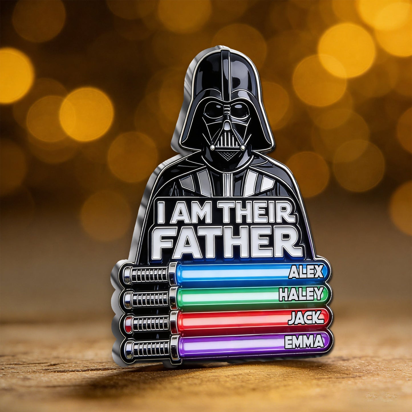 I Am Their Father - Personalized The Force 3D Embossed Enamel Pin