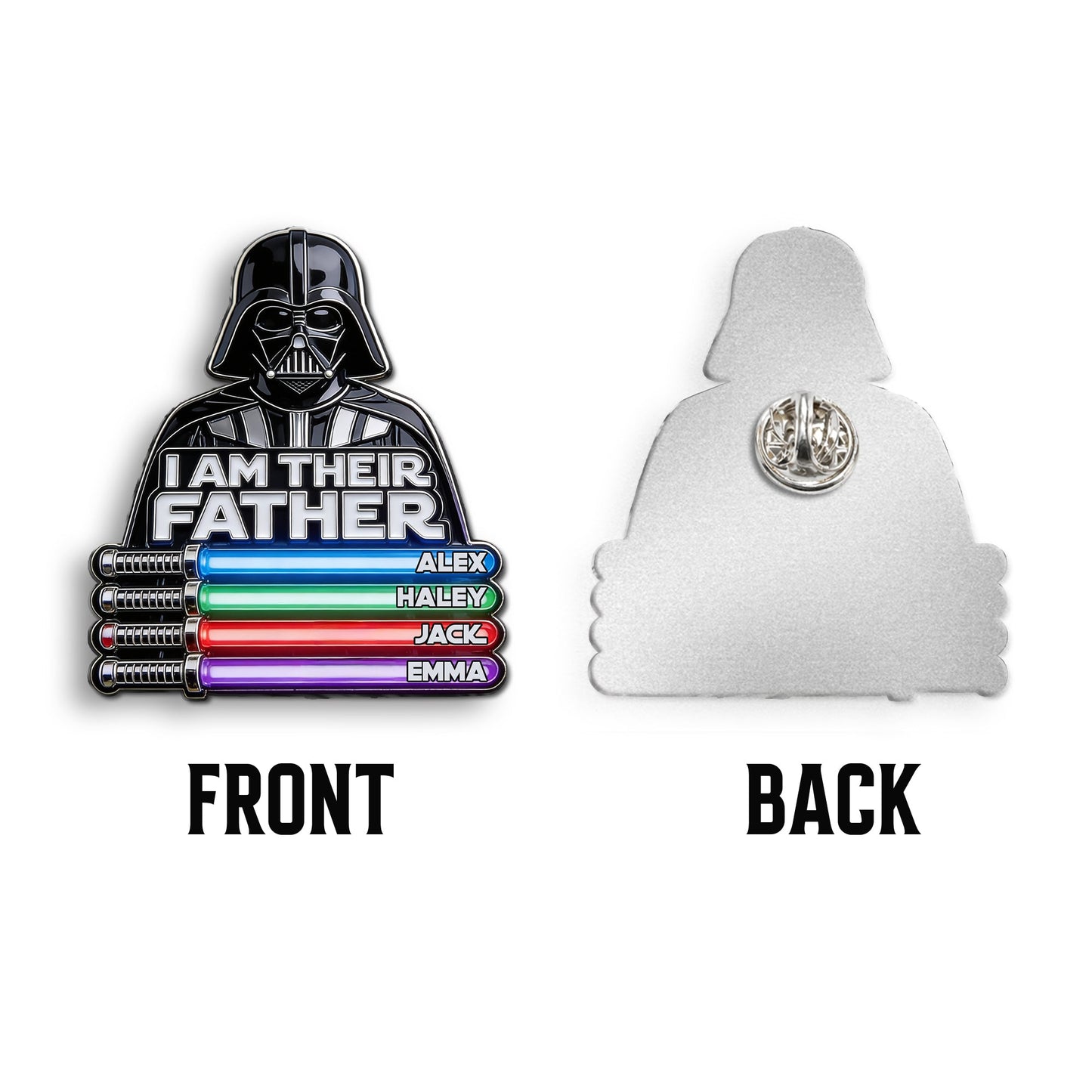 I Am Their Father - Personalized The Force 3D Embossed Enamel Pin