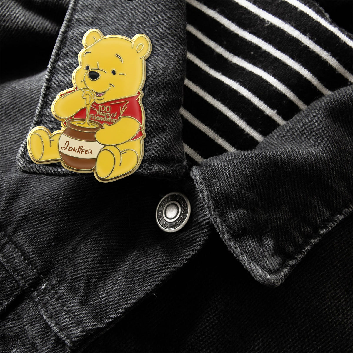 Honey Bear 100th Anniversary - Personalized Yellow Bear Pin