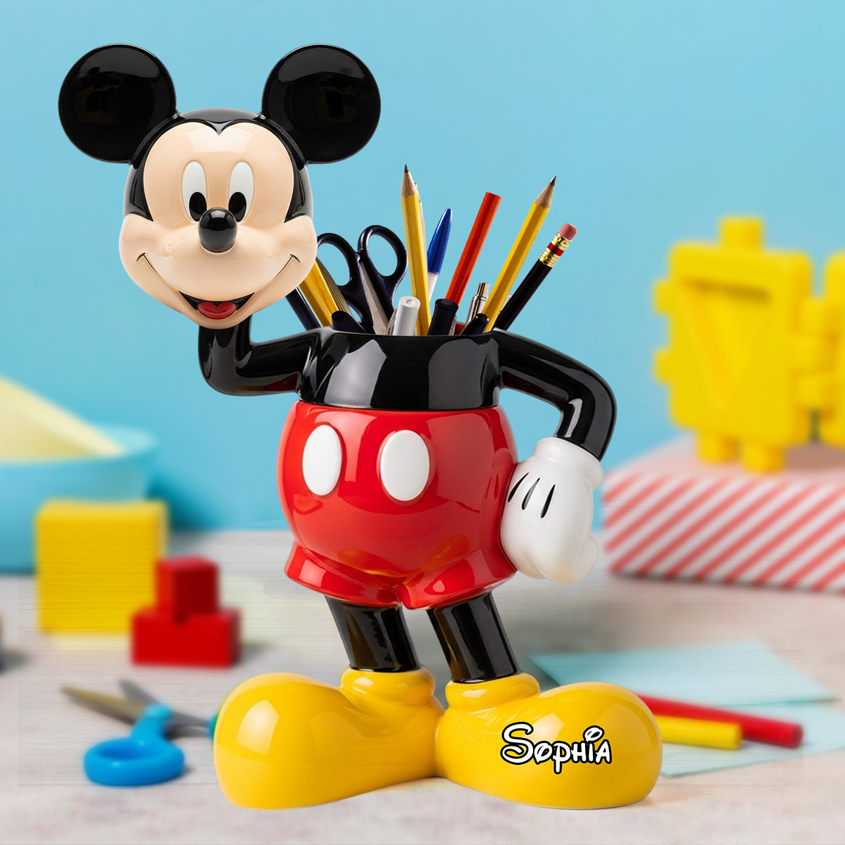 Cute Mouse - Personalized Mouse Wooden Pen Holder