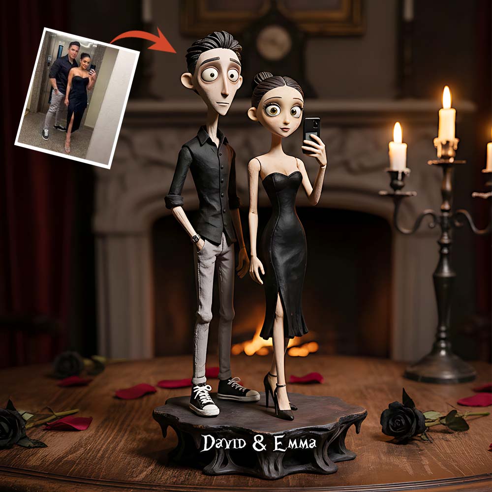 Gothic Couple Style - Personalized Couple Custom Shaped Acrylic Plaque