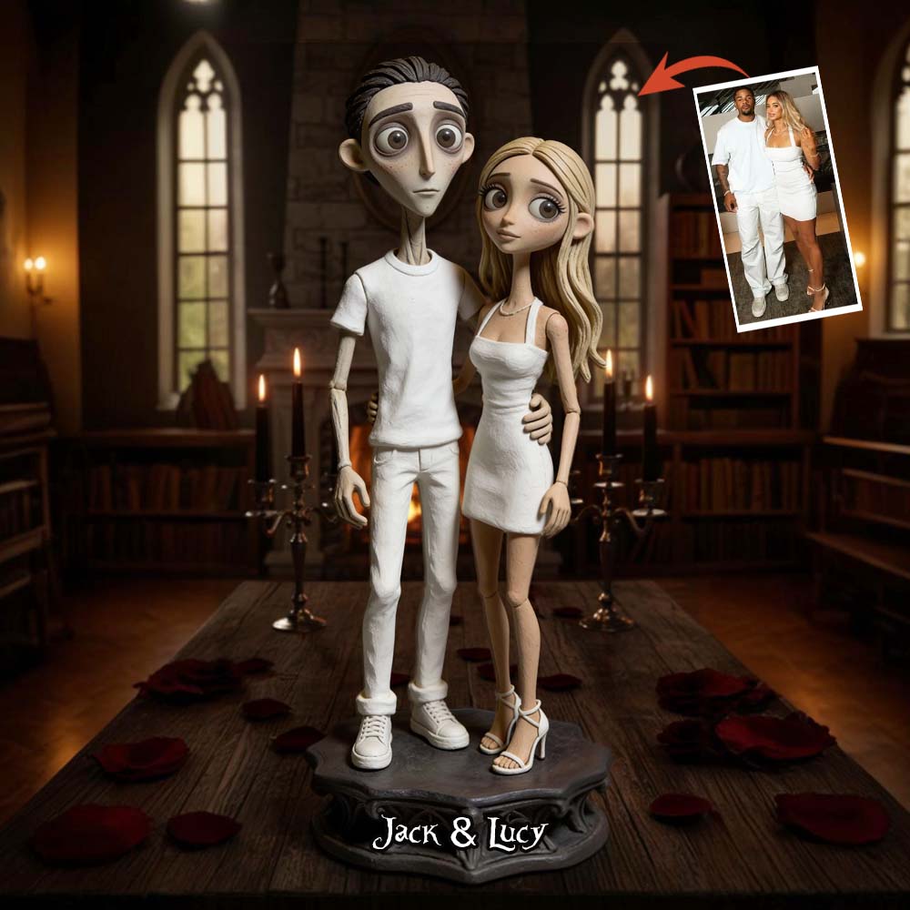 Gothic Couple Style - Personalized Couple Custom Shaped Acrylic Plaque