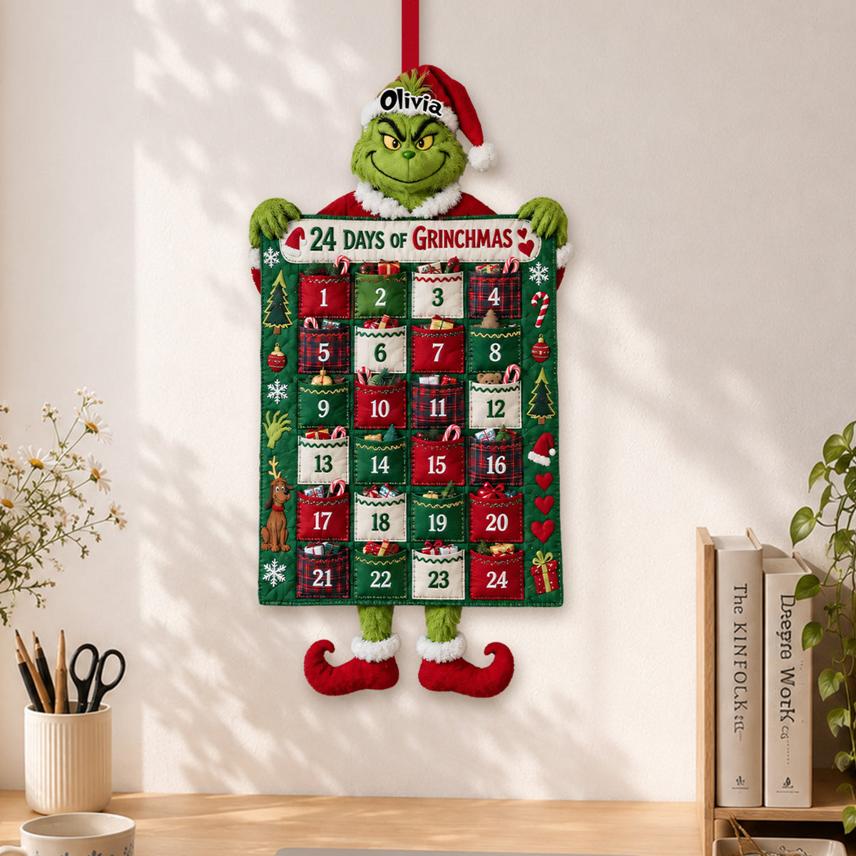 24 Days Of Christmas - Personalized Stole Christmas Fabric Advent Calendar