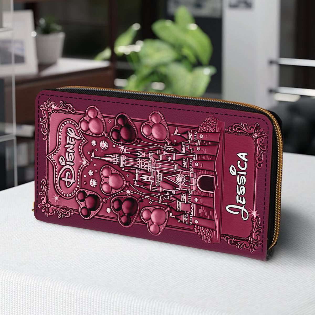 Magical World - Personalized Mouse Leather Long Wallet
