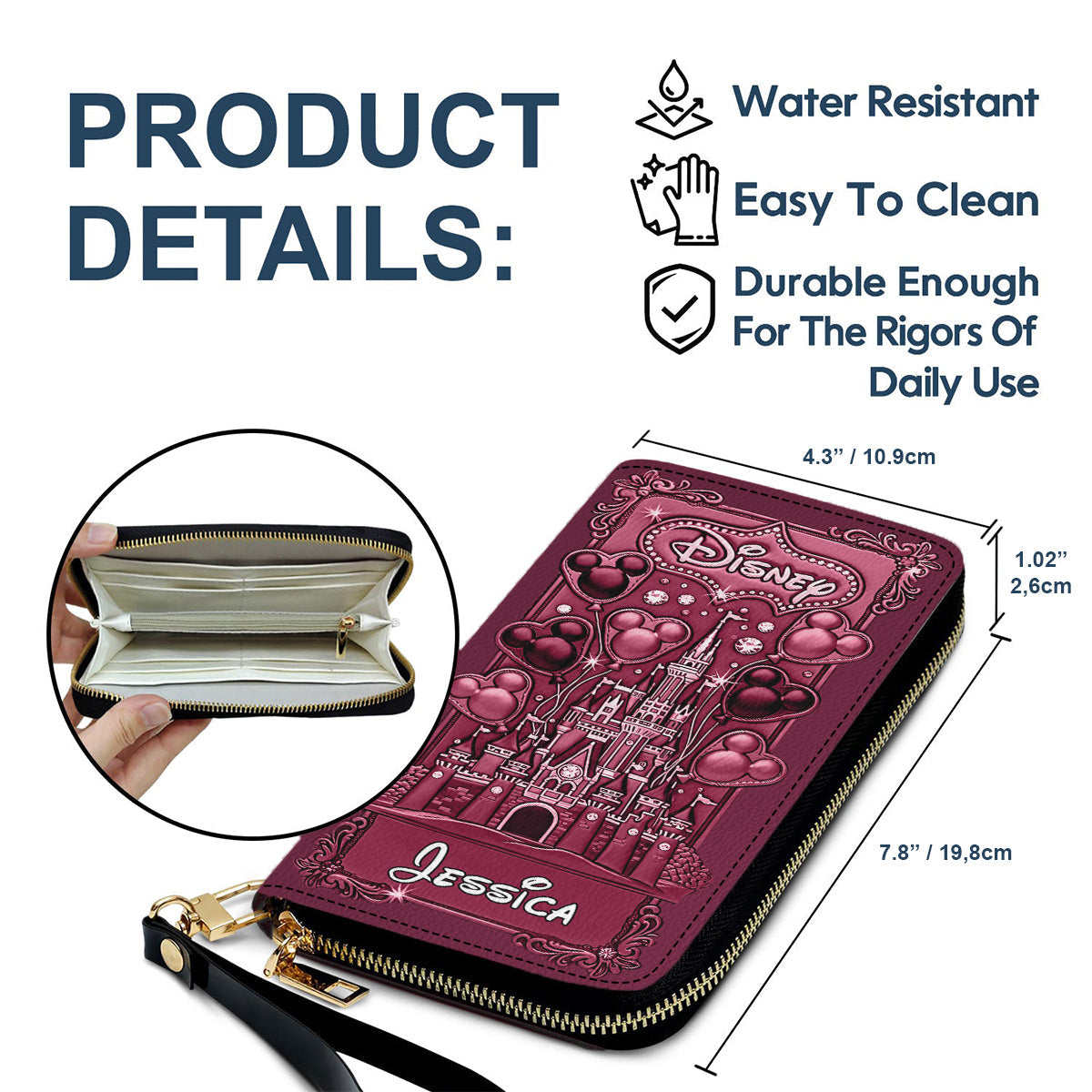 Magical World - Personalized Mouse Leather Long Wallet