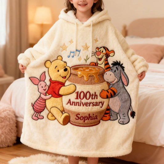 Honey Bear 100th Anniversary - Personalized Mouse Blanket Hoodie