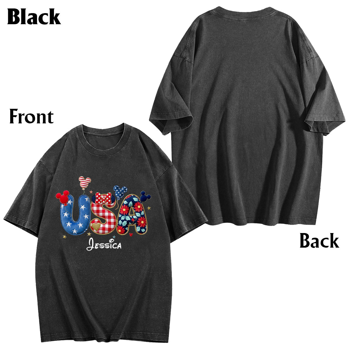 Stars And Stripes - Personalized Mouse Wash T-Shirt