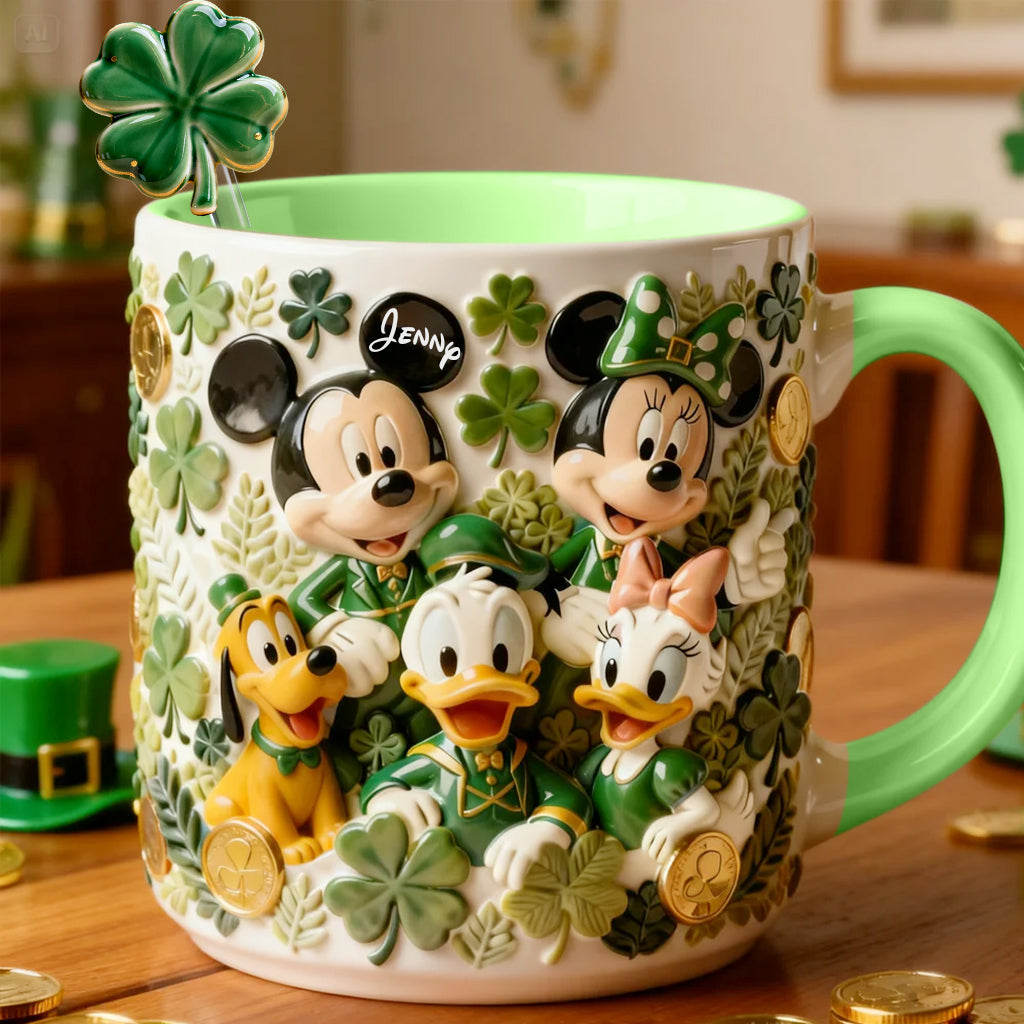 Lucky Friends - Personalized Mouse Set Accent Mug with Acrylic Stirrers