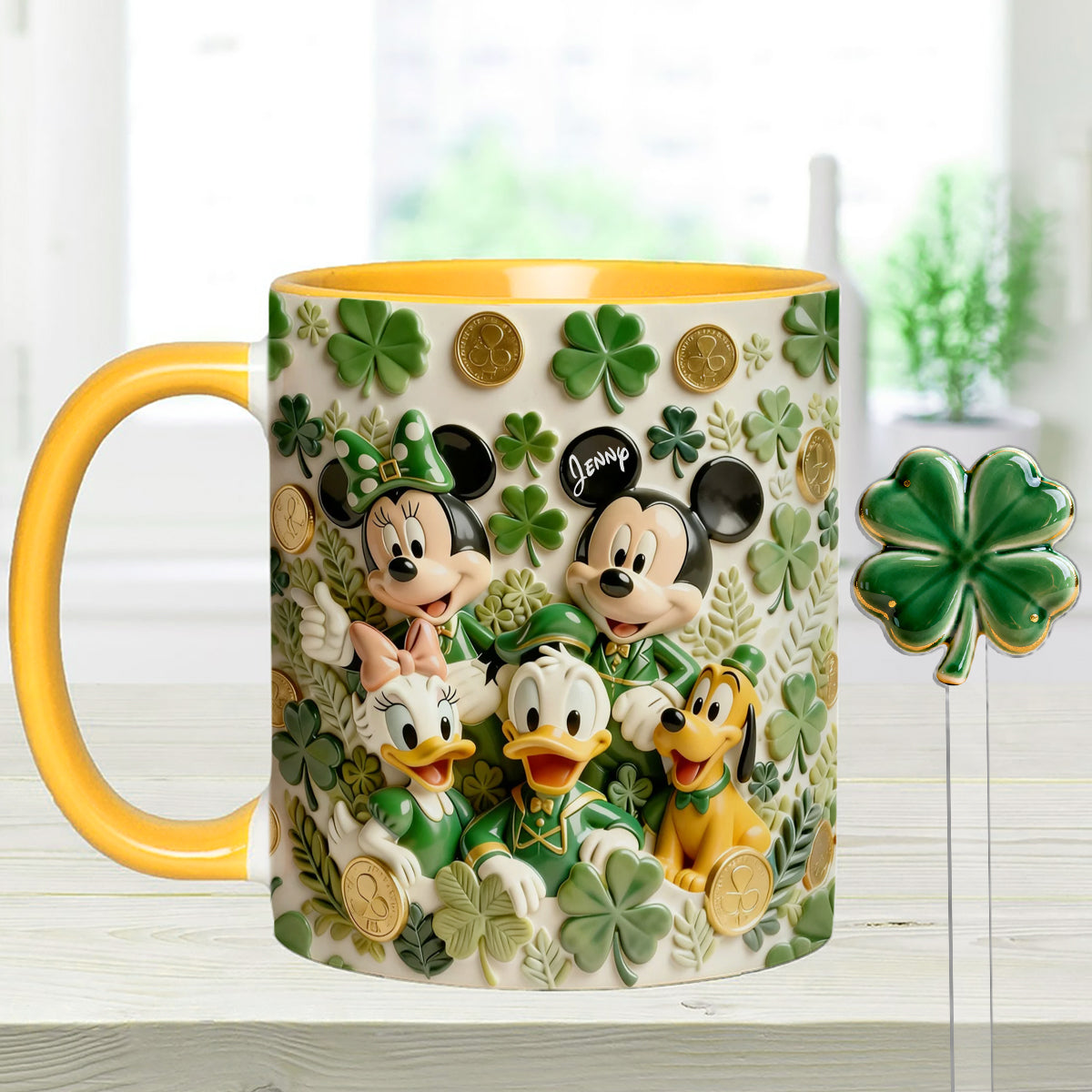 Lucky Friends - Personalized Mouse Set Accent Mug with Acrylic Stirrers