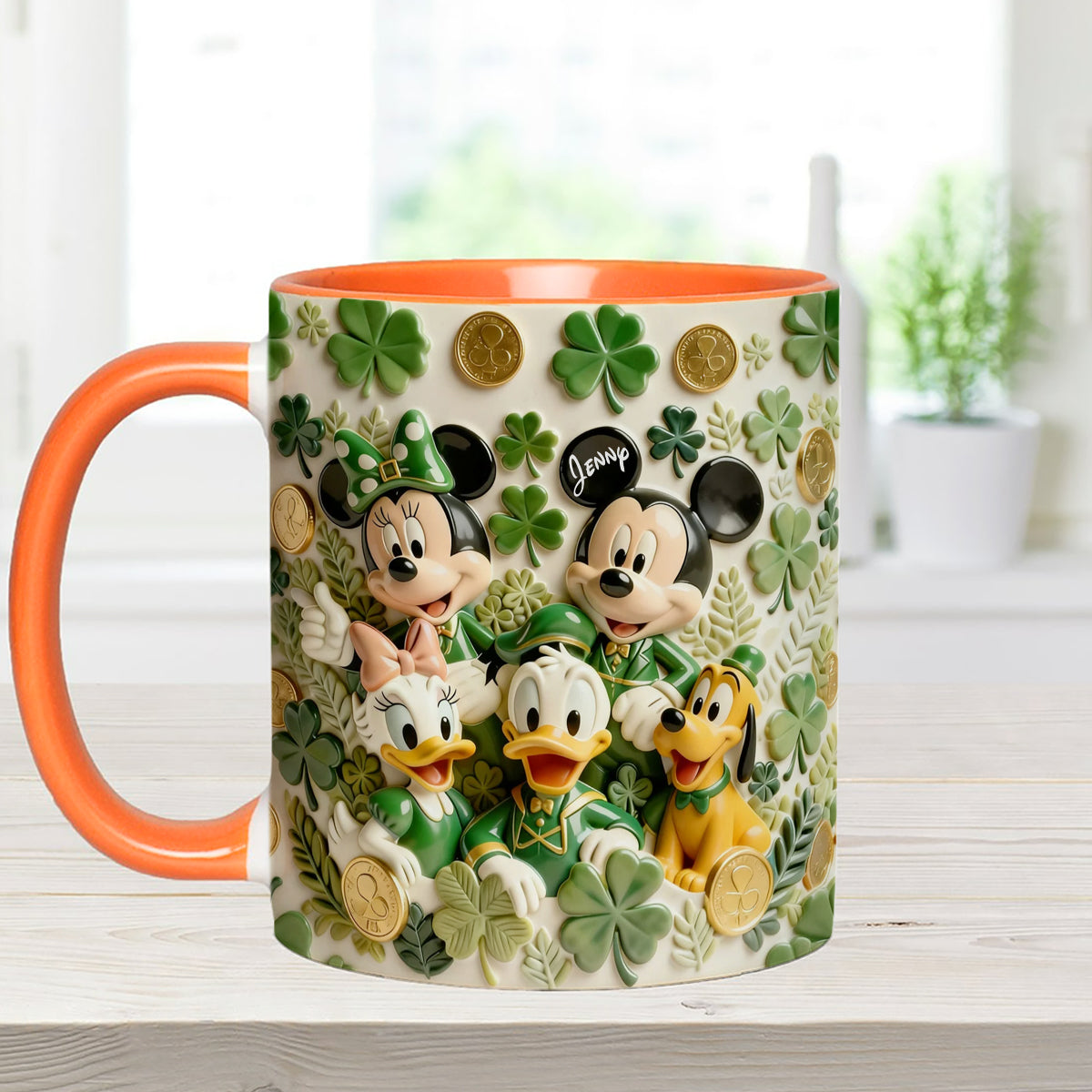 Lucky Friends - Personalized Mouse Set Accent Mug with Acrylic Stirrers