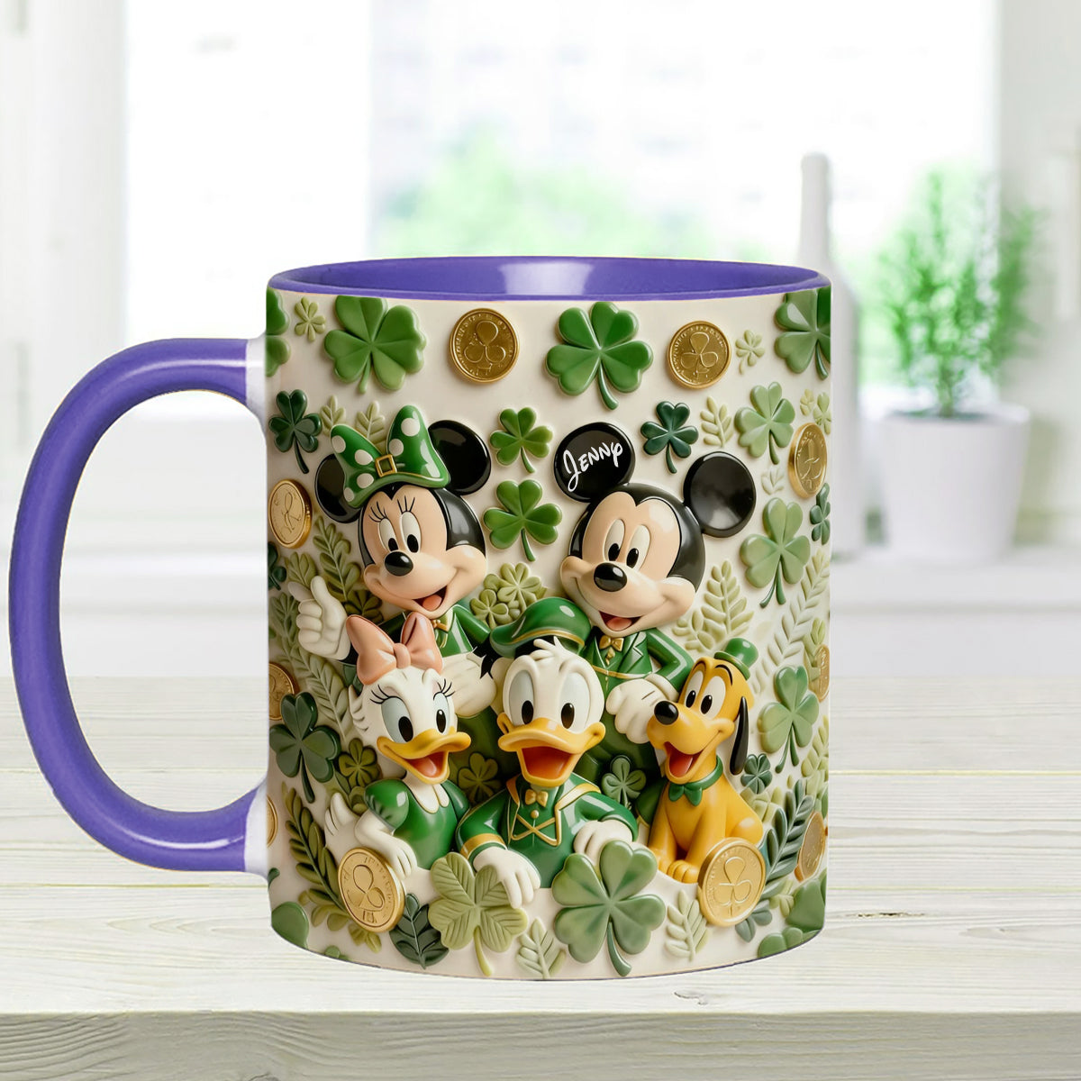 Lucky Friends - Personalized Mouse Set Accent Mug with Acrylic Stirrers