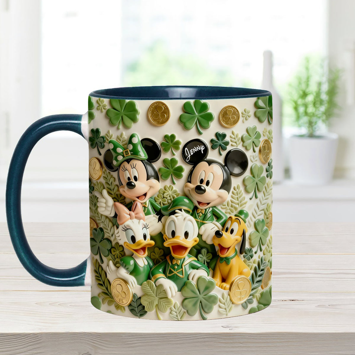 Lucky Friends - Personalized Mouse Set Accent Mug with Acrylic Stirrers