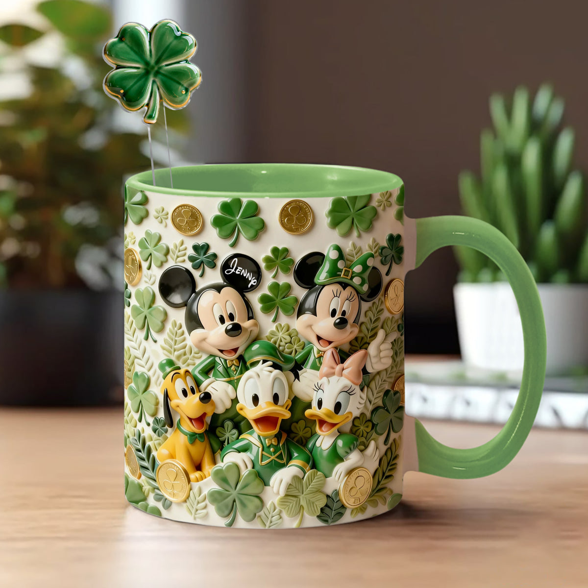 Lucky Friends - Personalized Mouse Set Accent Mug with Acrylic Stirrers
