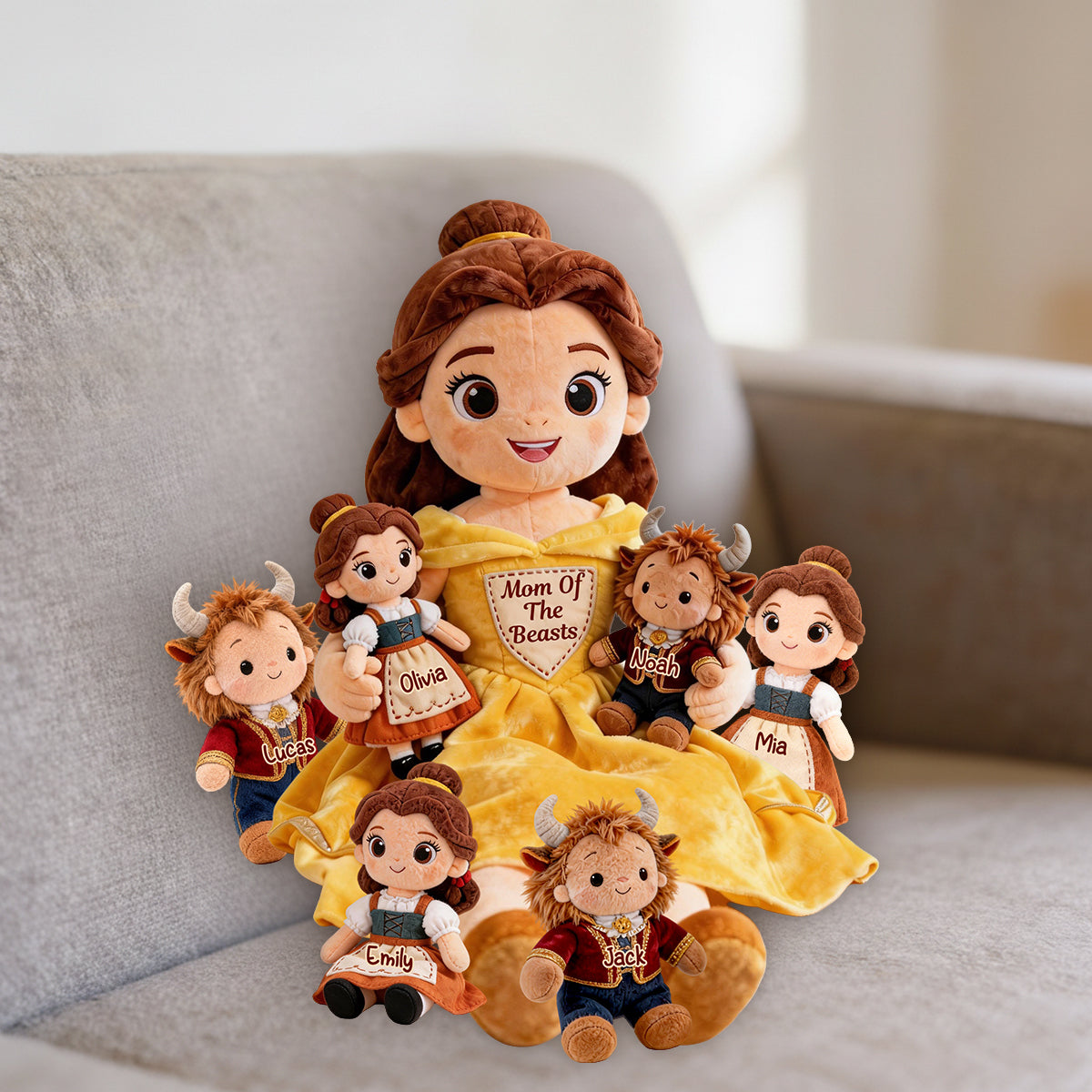 Mom Of The Beasts - Personalized Beauty And The Beast Premium Faux Fur Pillow
