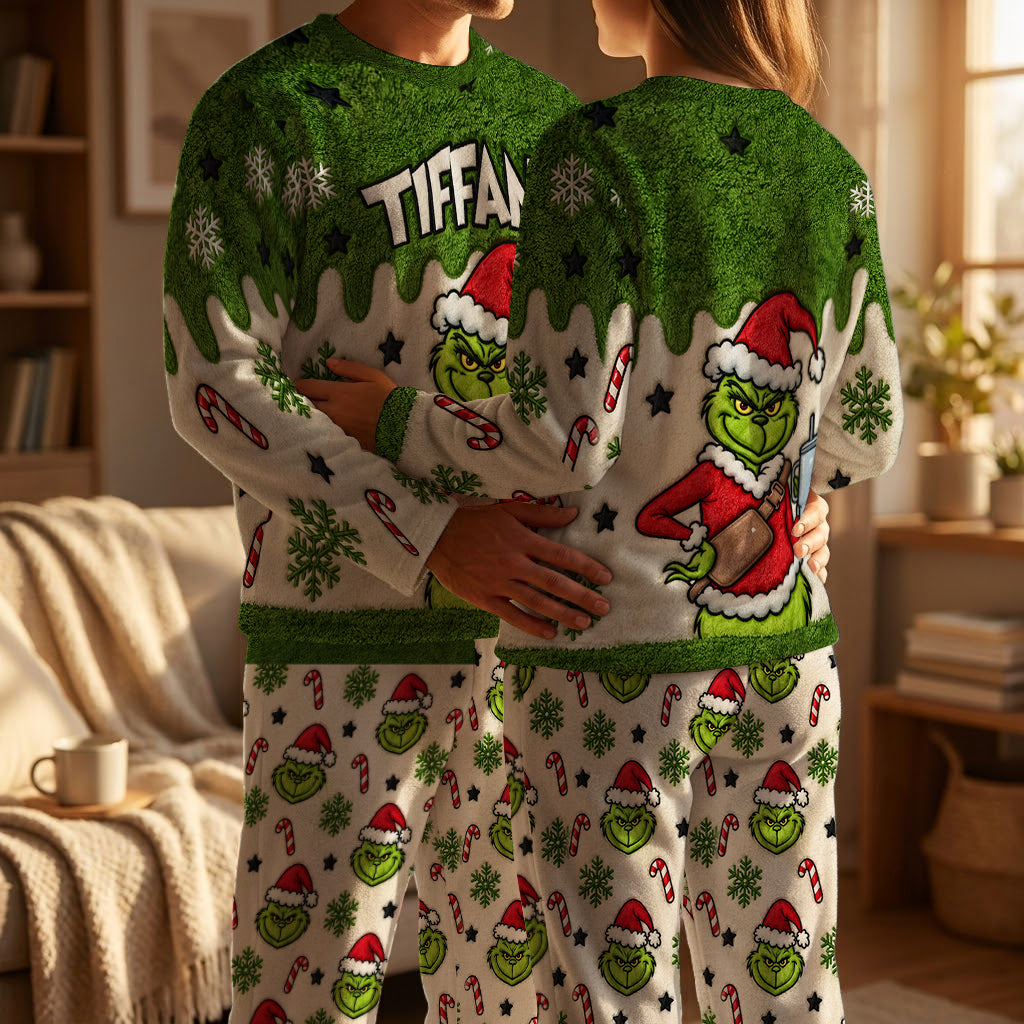 Merry Christmas - Personalized Stole Christmas Fleece Lounge Set