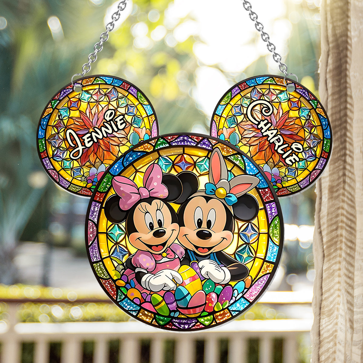 Magic Couple - Personalized Mouse Window Hanging Suncatcher Ornament