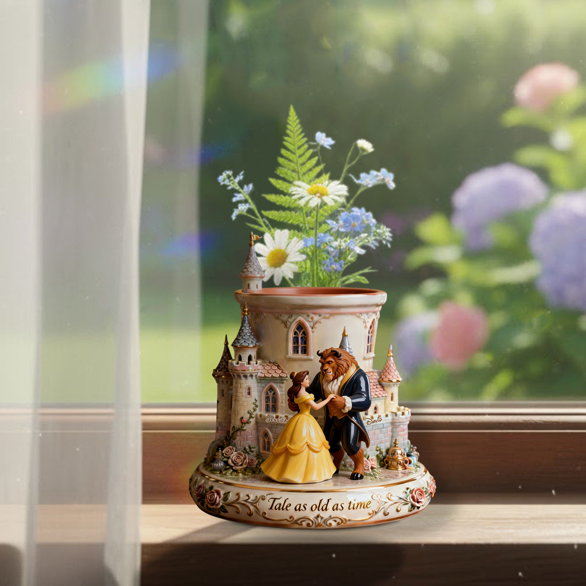 Tale As Old As Time - Personalized Beauty And The Beast Custom Shape Acrylic Flower Vase
