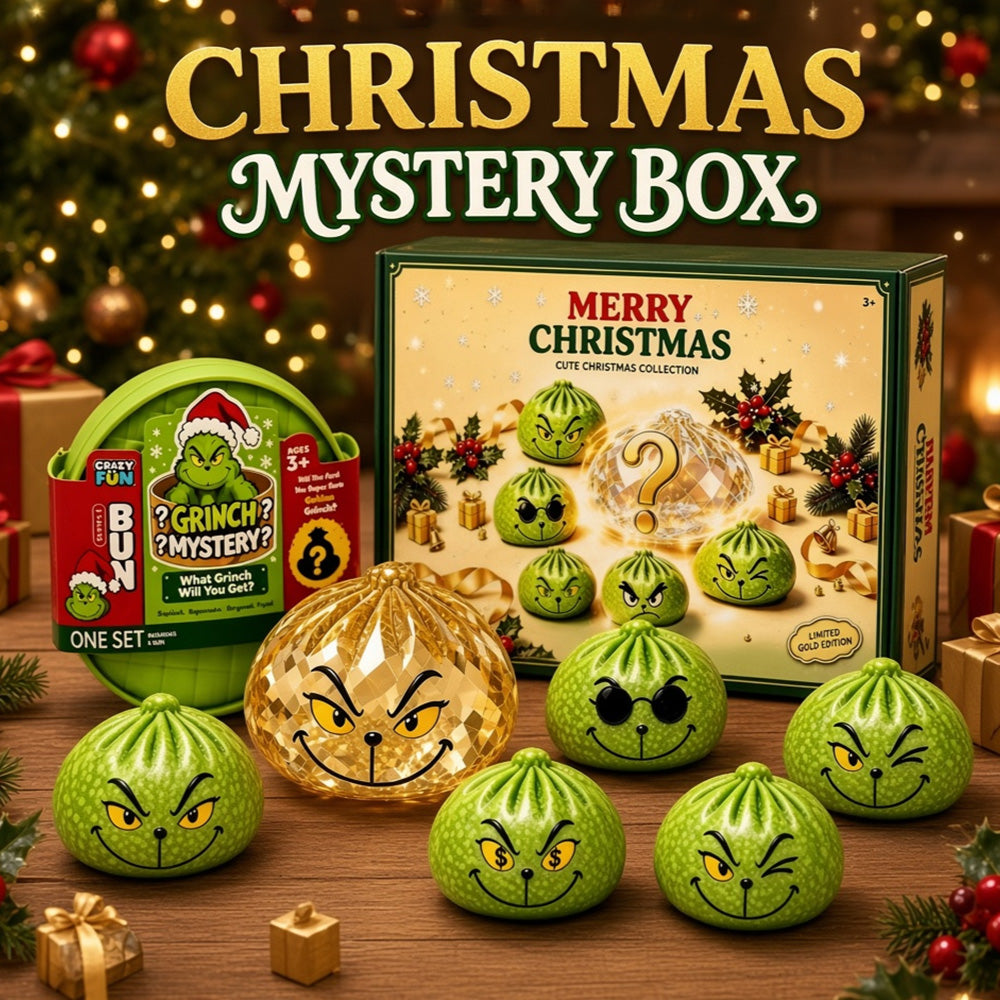 Christmas Green Glitter Dumpling Squishy Toy - 6-Pack Blind Box