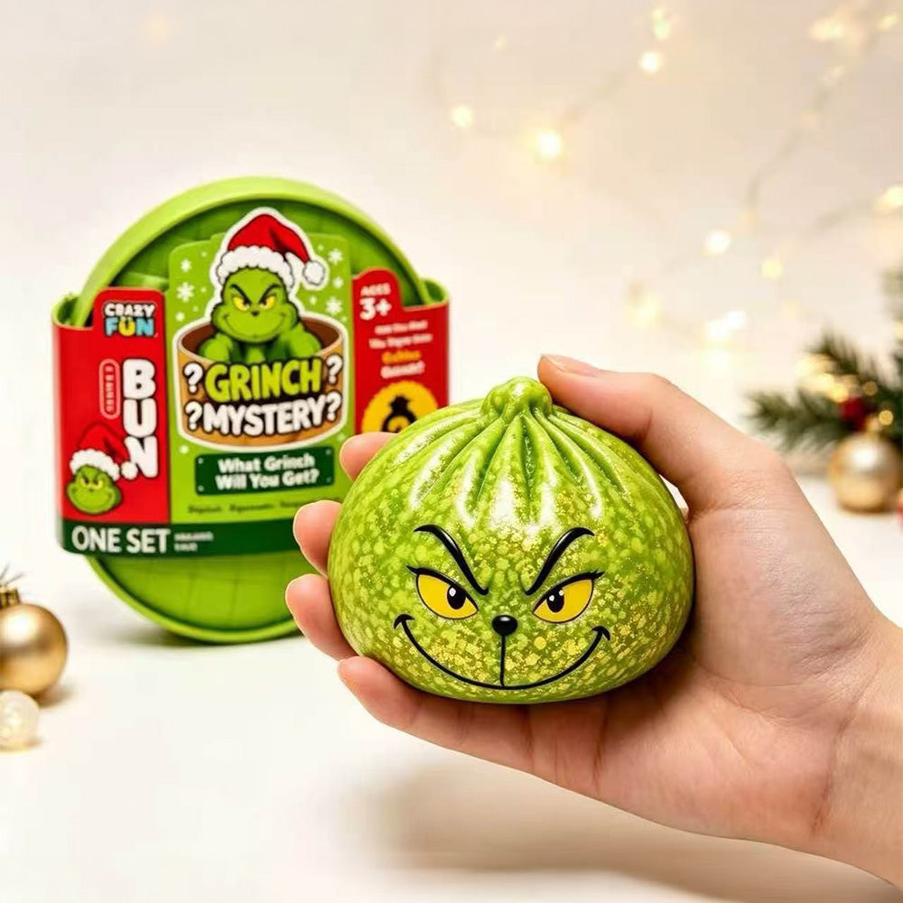 Christmas Green Glitter Dumpling Squishy Toy - 6-Pack Blind Box