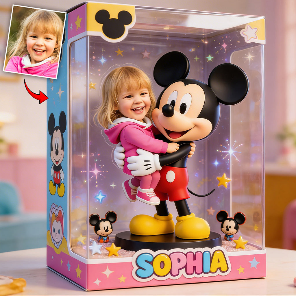 Big Ears Mouse And Kid - Personalized Mouse Custom Shaped Acrylic Plaque
