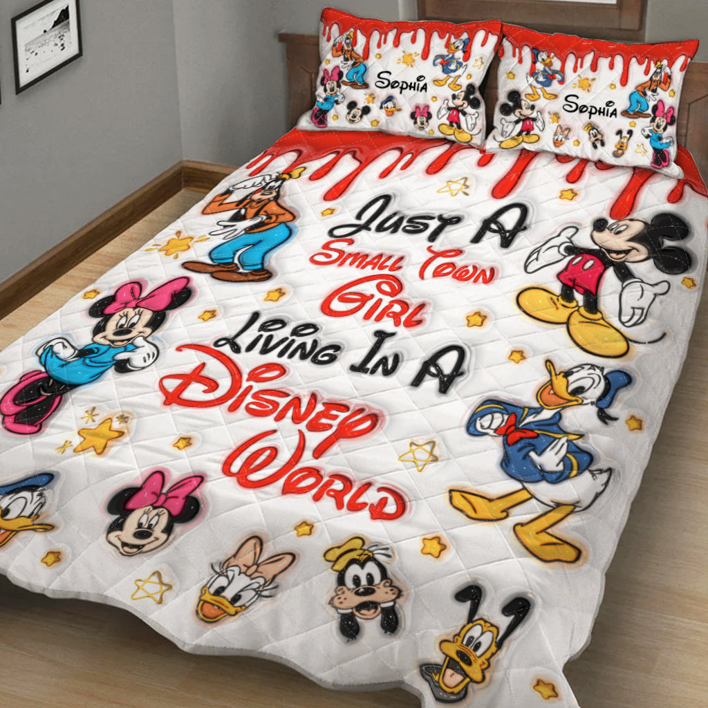 Just A Girl Who Loves Disney - Personalized Mouse Quilt Set