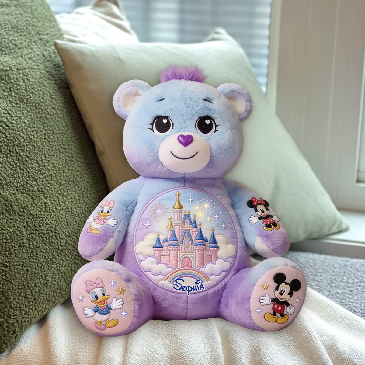 Magic Bear - Personalized Dream Trip Premium Faux Fur Pillow