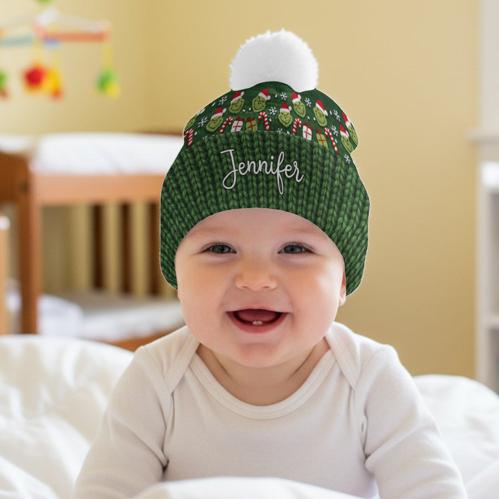 Green Mischief - Personalized Stole Christmas Beanie Hat