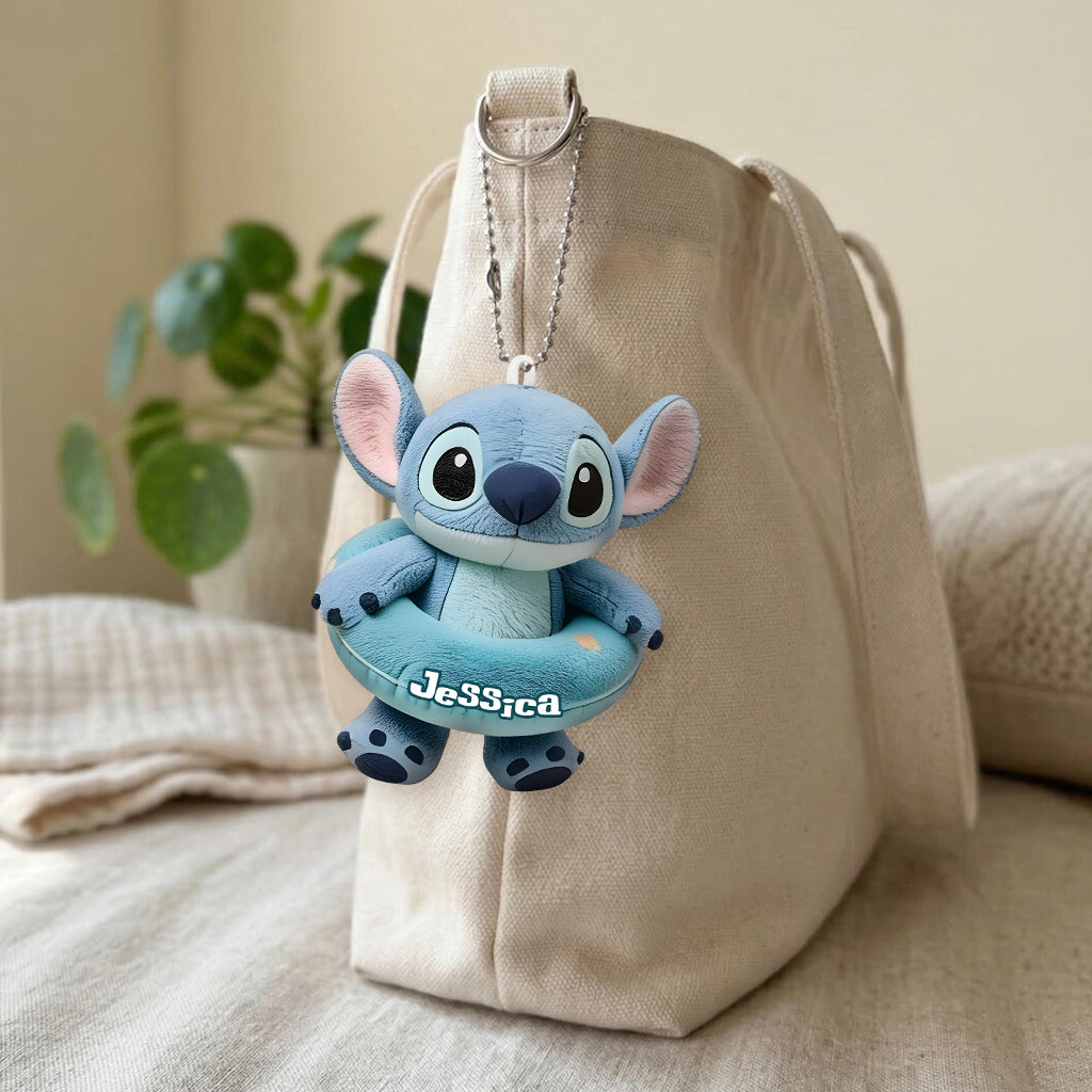 Blue Monster Summer Vibes - Personalized Ohana Quilt Duffle Bag & Plush Charm