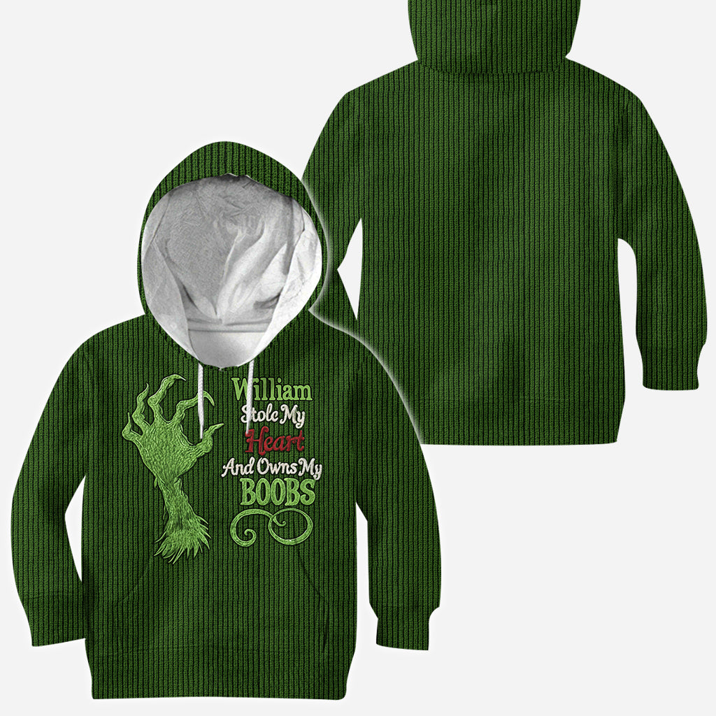 Stole My Heart And Owns My - Personalized Stole Christmas All Over Shirt