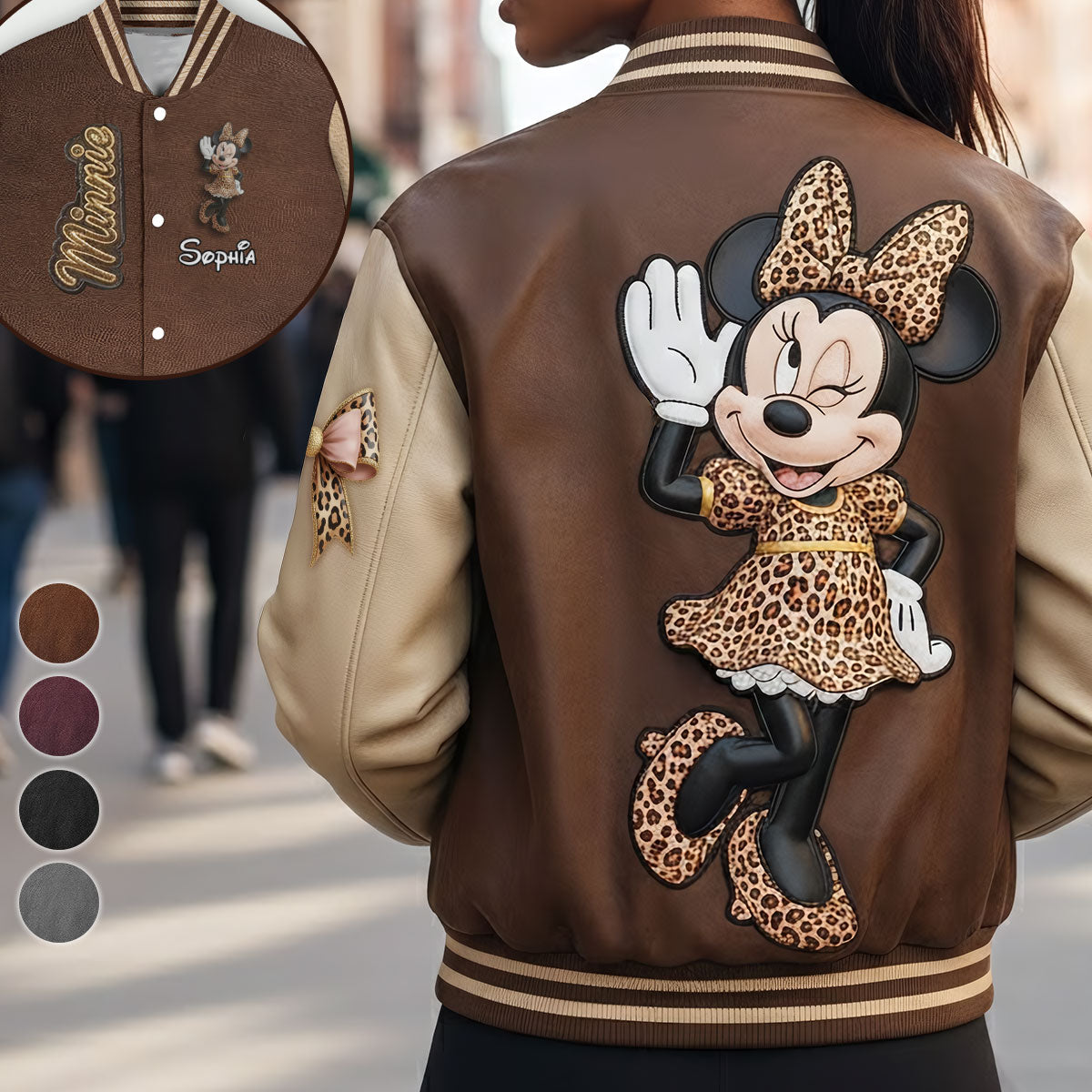Leopard Girl - Personalized Mouse Varsity Jacket