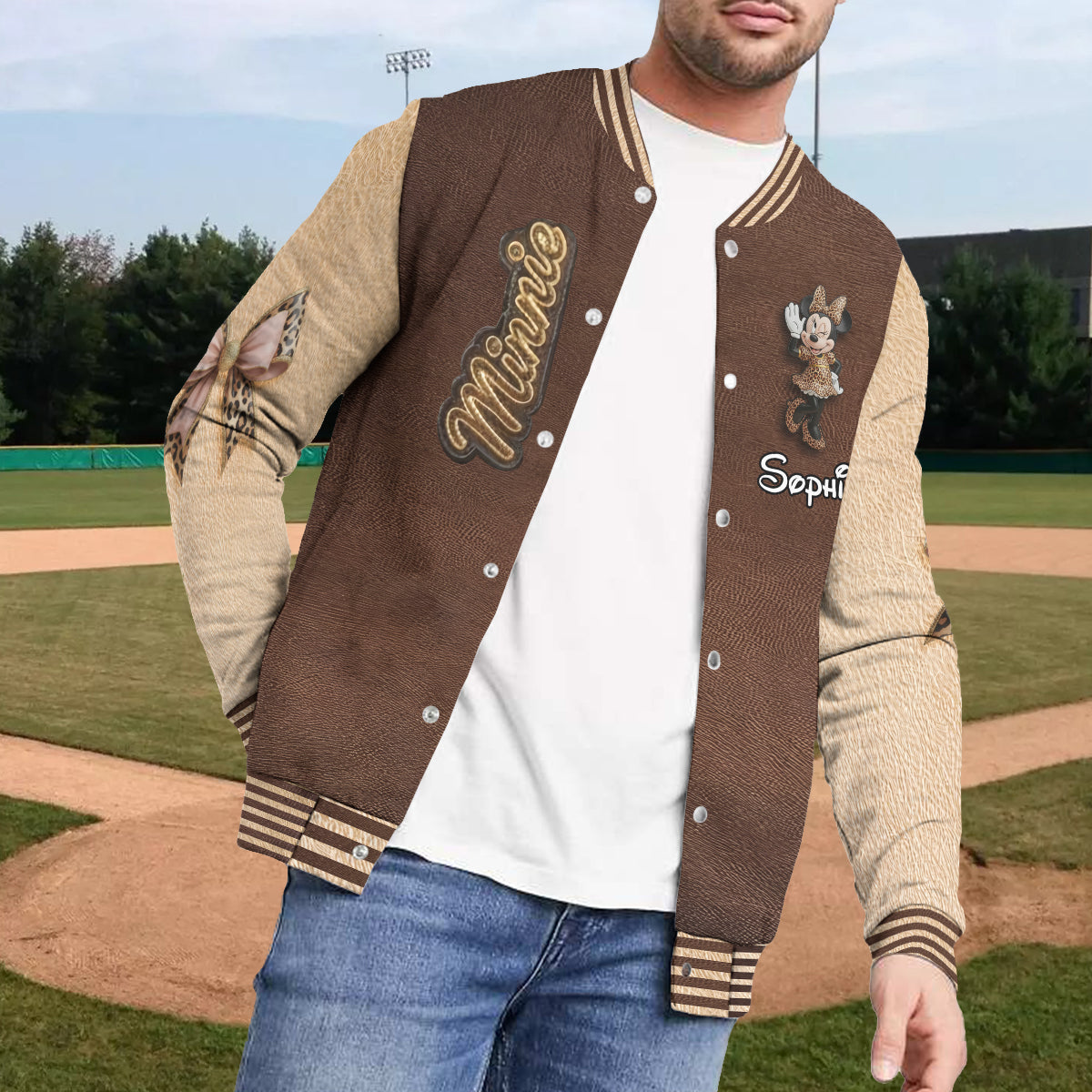 Leopard Girl - Personalized Mouse Varsity Jacket