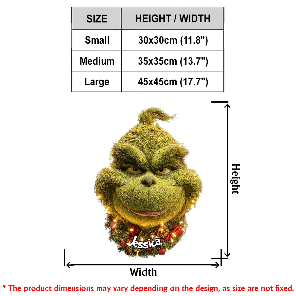 Grinchmas Wreath - Personalized Stole Christmas LED Light Acrylic Sign
