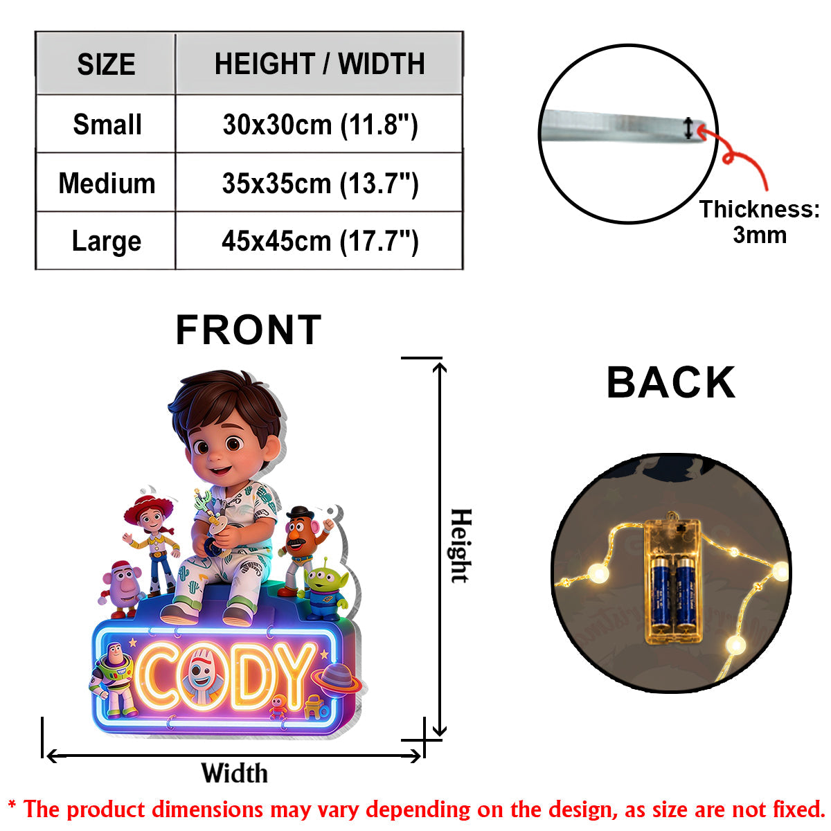 The Story Of Toys - Personalized Movie For Kids LED Light Acrylic Sign