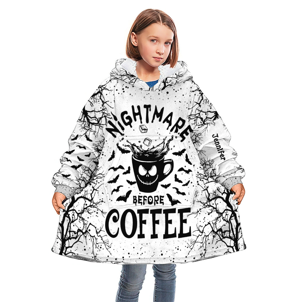 Nightmare Before Coffee/ Tea... - Personalized Nightmare Blanket Hoodie