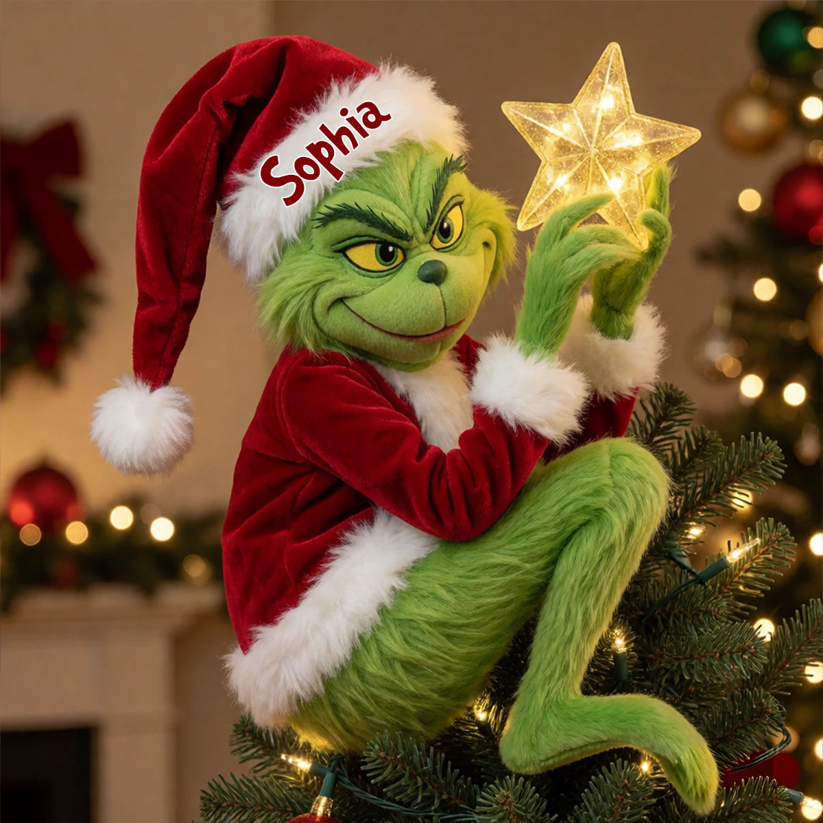 Funny Grinchmas - Personalized Stole Christmas LED Light Tree Topper