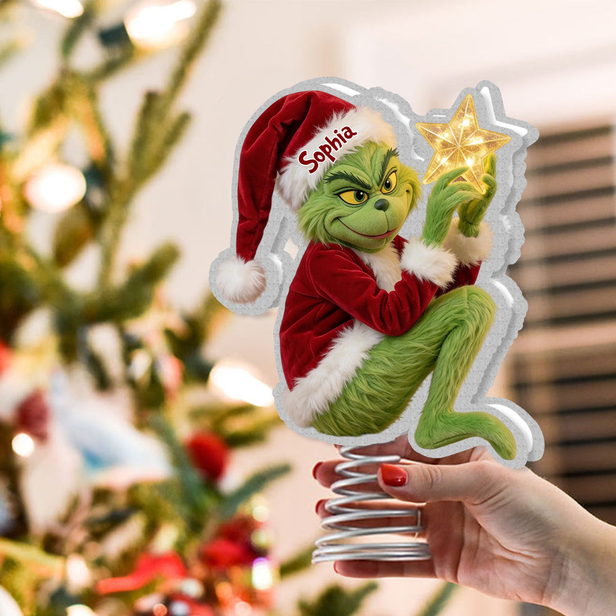 Funny Grinchmas - Personalized Stole Christmas LED Light Tree Topper