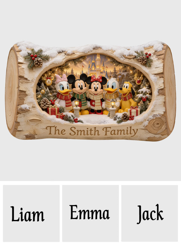 Merry Christmas - Personalized Mouse Premium Faux Fur Pillow