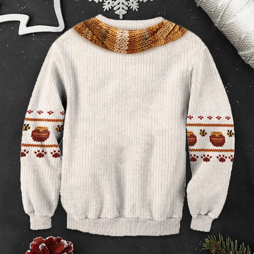 Knitting Bear - Personalized Yellow Bear Ugly Sweater