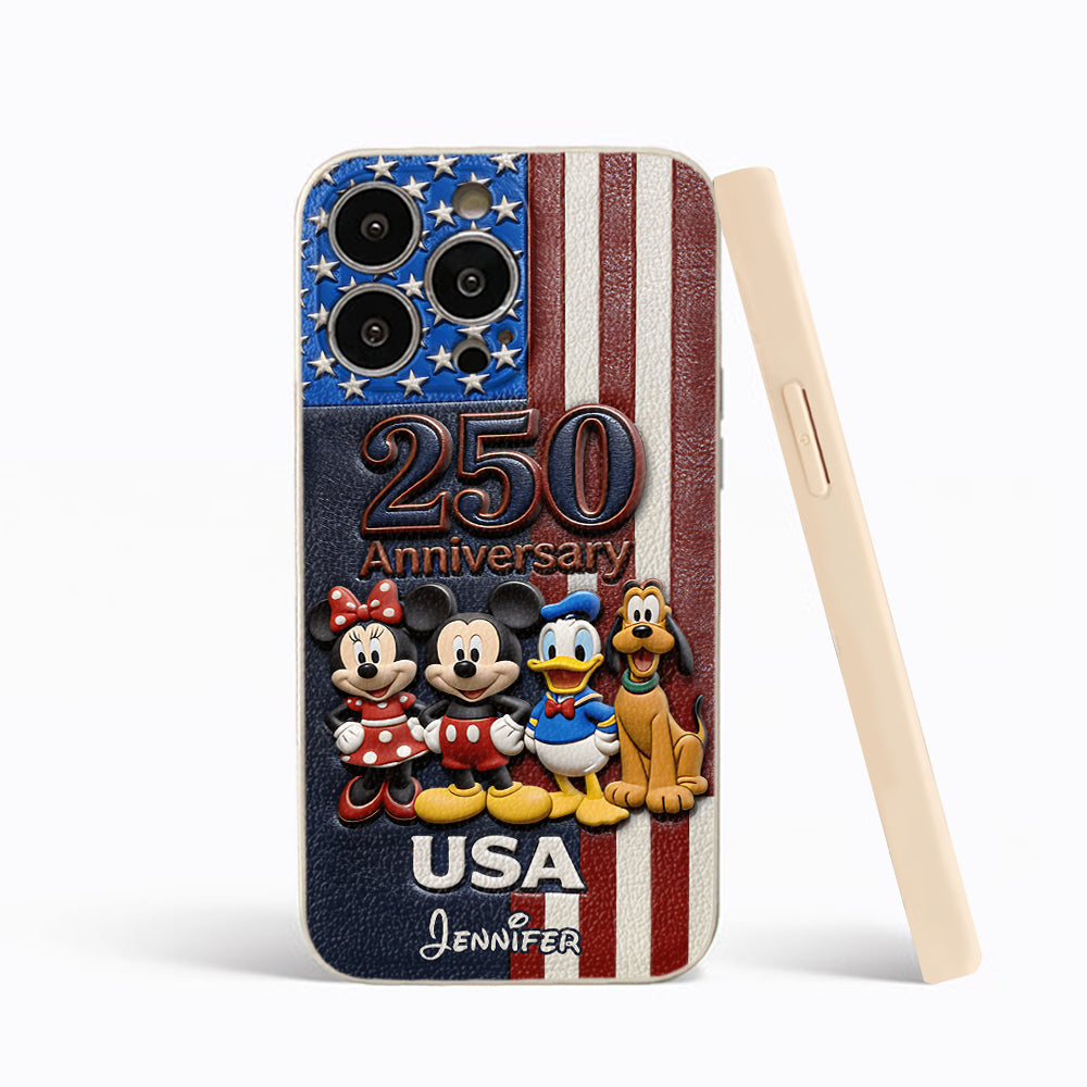 Friends 250 Anniversary - Personalized Mouse 3D Embossed Leather Phone Case