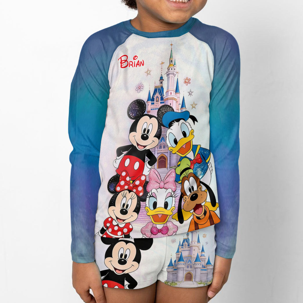 Magical Friends - Personalized Dream Trip Kid Swimsuit Trunk Rashguard Set