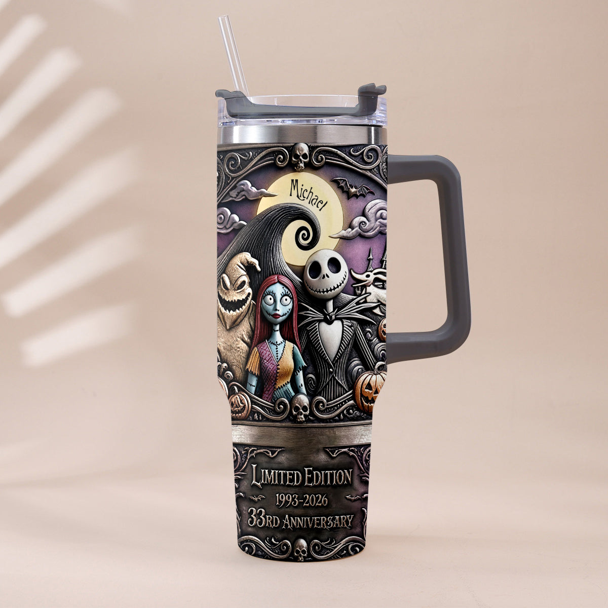 33rd Anniversary - Personalized Nightmare Tumbler With Plush Charm