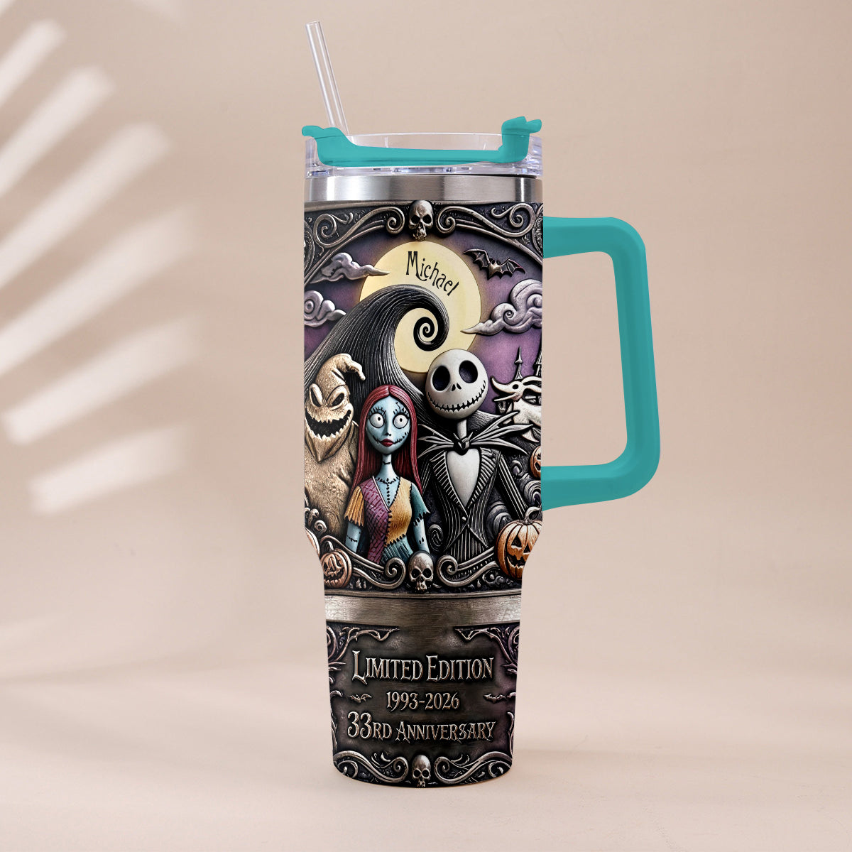 33rd Anniversary - Personalized Nightmare Tumbler With Plush Charm