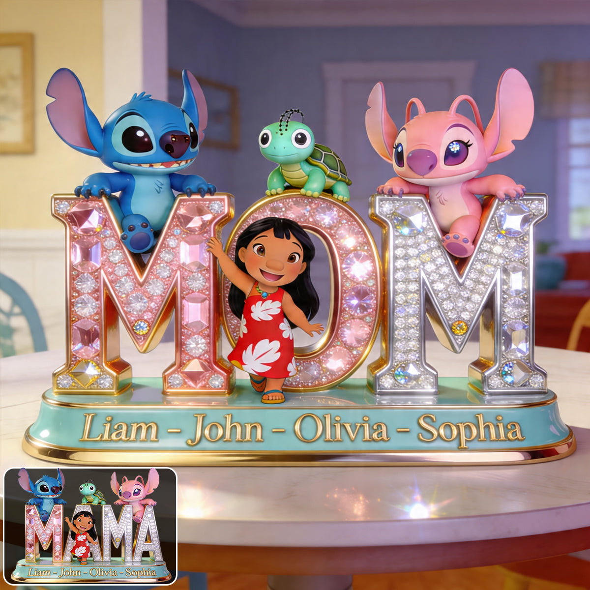 Ohana Mom Mama - Personalized Ohana Custom Shaped Acrylic Plaque